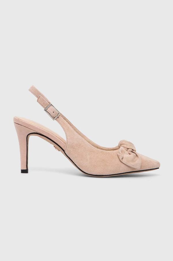 Answear Lab Štikle od brušene kože Answear Lab boja: bež