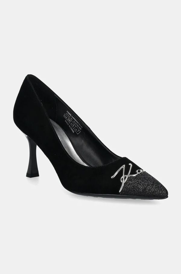 Karl Lagerfeld Štikle od brušene kože Karl Lagerfeld SIENNA boja: crna, KL32702