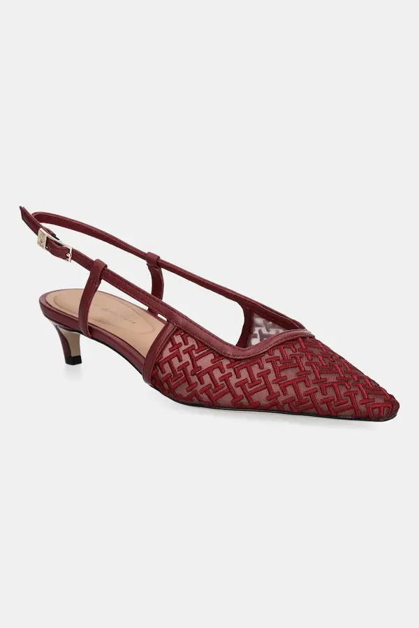 Tommy Hilfiger Štikle Tommy Hilfiger MONO SQUARED TOE KITTEN SLINGB
