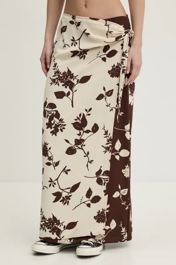 Abercrombie & Fitch Suknja Abercrombie & Fitch boja: bež, maxi, ravna, KI143-5089