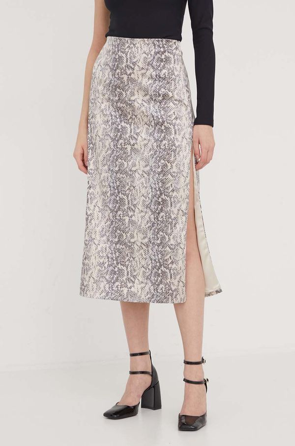 Abercrombie & Fitch Suknja Abercrombie & Fitch boja: bež, midi, ravna