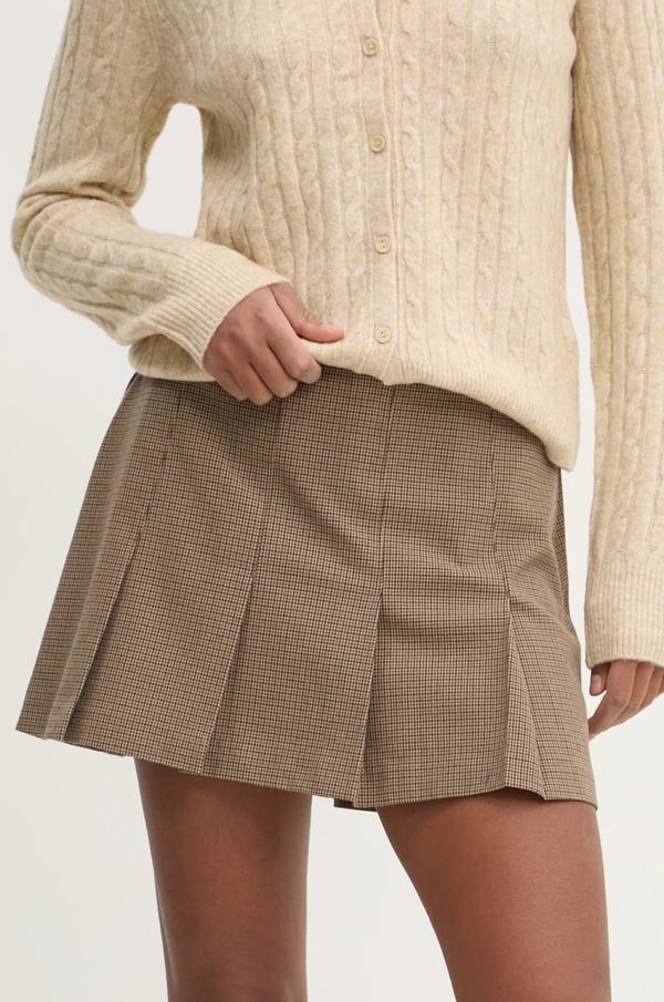 Abercrombie & Fitch Suknja Abercrombie & Fitch boja: smeđa, mini, ravna, KI143-4214