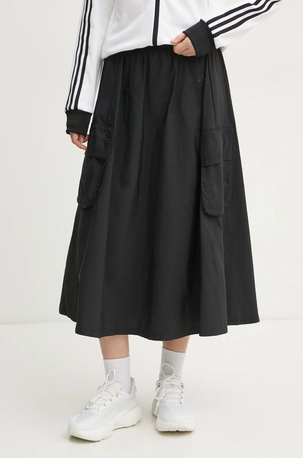 adidas Suknja adidas City Escape boja: crna, midi, širi se prema dolje, JY0513