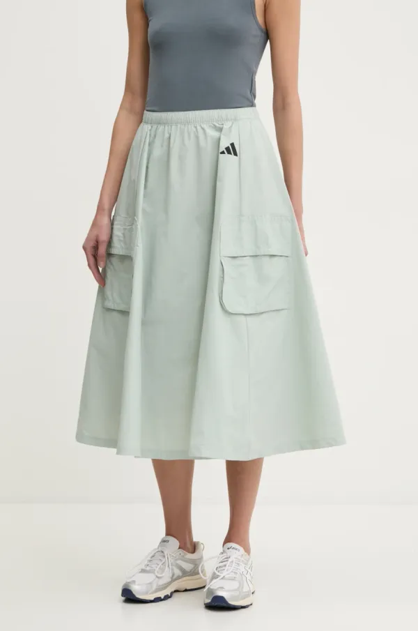 adidas Suknja adidas City Escape boja: zelena, maxi, širi se prema dolje, JY0510