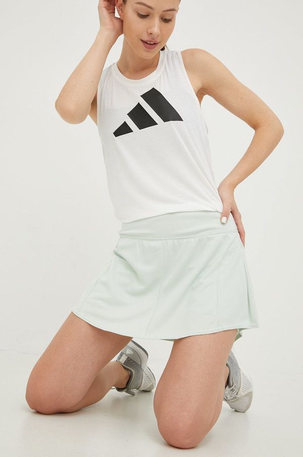 adidas Performance Suknja adidas Performance boja: zelena, mini, širi se prema dolje