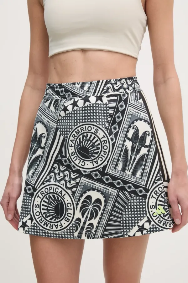 adidas Suknja adidas x Farm Rio boja: crna, mini, širi se prema dolje, JD6312