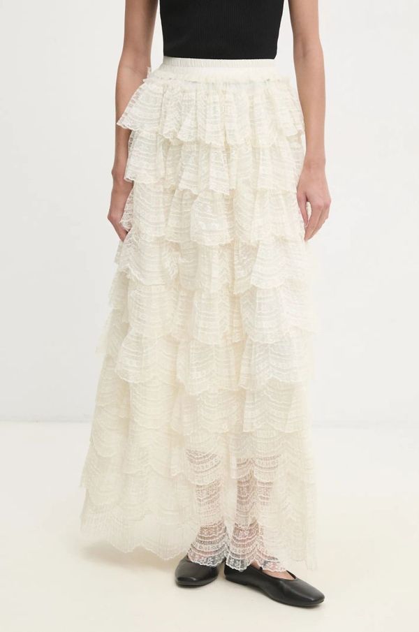 Answear Lab Suknja Answear Lab boja: bež, maxi, širi se prema dolje