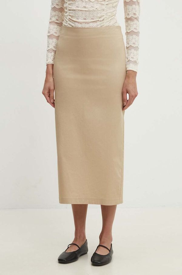 Answear Lab Suknja Answear Lab boja: bež, midi, pencil