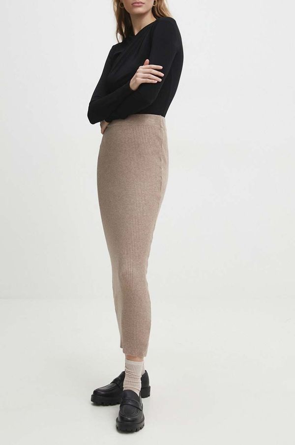 Answear Lab Suknja Answear Lab boja: bež, midi, pencil