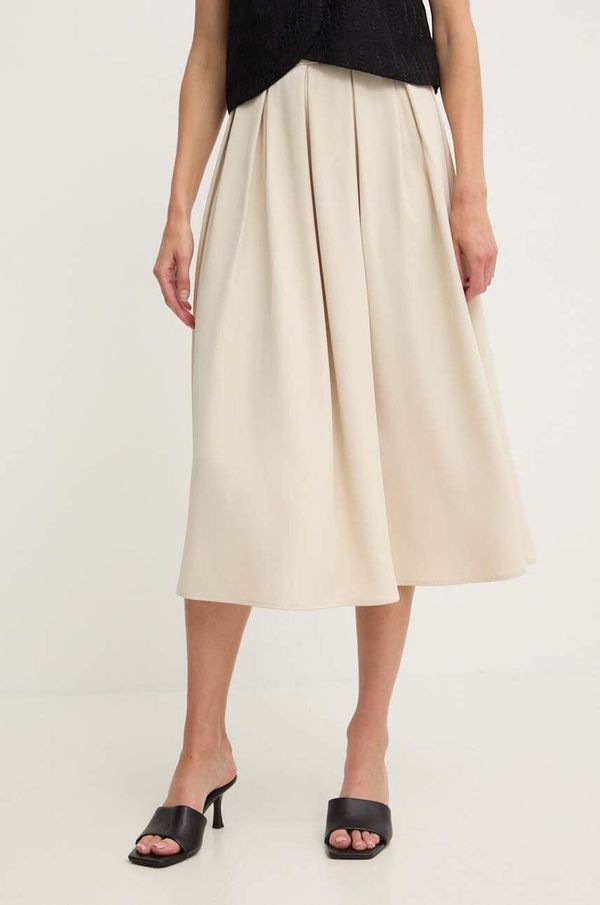 Answear Lab Suknja Answear Lab boja: bež, midi, širi se prema dolje