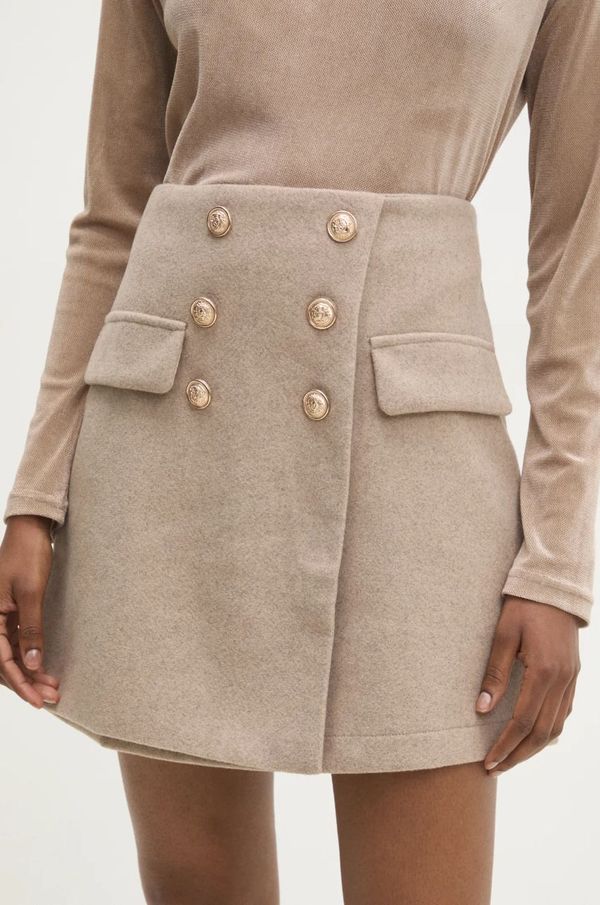 Answear Lab Suknja Answear Lab boja: bež, mini, ravna