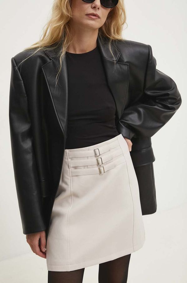 Answear Lab Suknja Answear Lab boja: bež, mini, širi se prema dolje