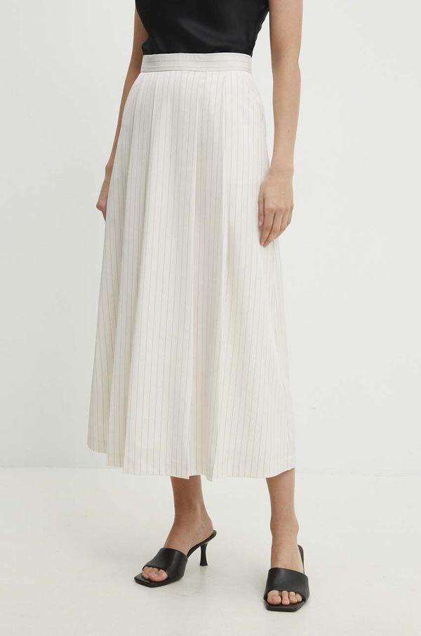 Answear Lab Suknja Answear Lab boja: bijela, maxi, širi se prema dolje