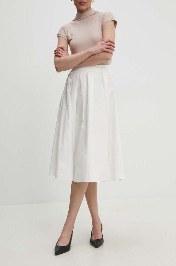 Answear Lab Suknja Answear Lab boja: bijela, midi, širi se prema dolje