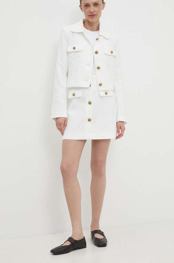 Answear Lab Suknja Answear Lab boja: bijela, mini, širi se prema dolje