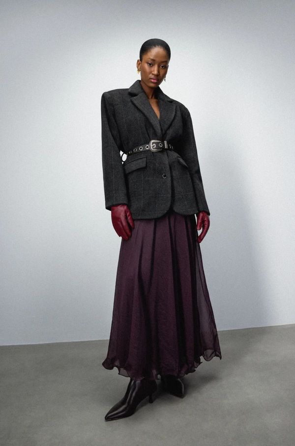 Answear Lab Suknja Answear Lab boja: bordo, maxi, širi se prema dolje