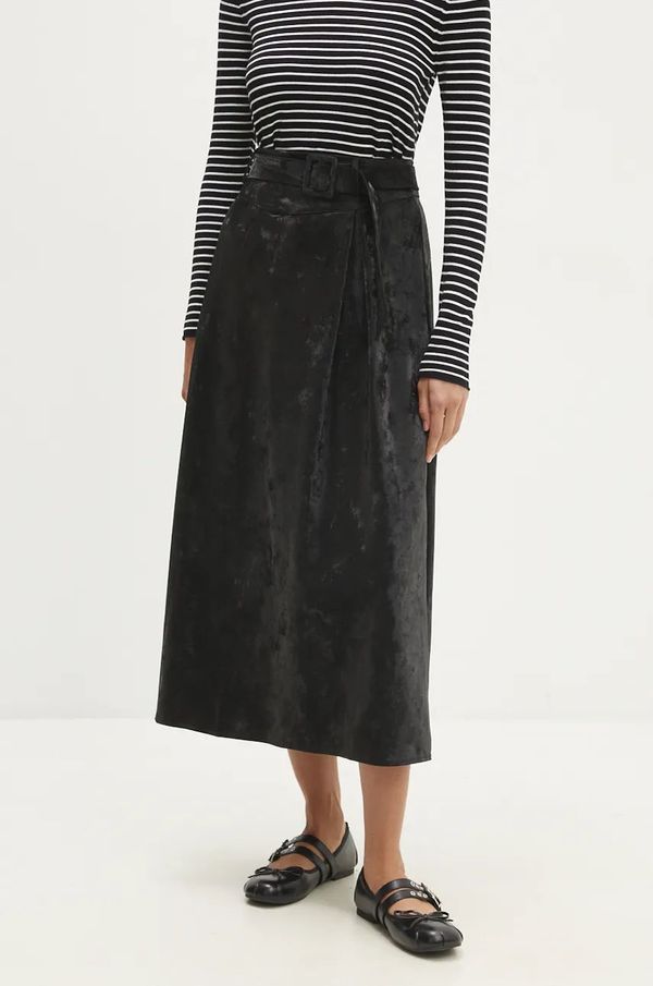 Answear Lab Suknja Answear Lab boja: crna, maxi, širi se prema dolje