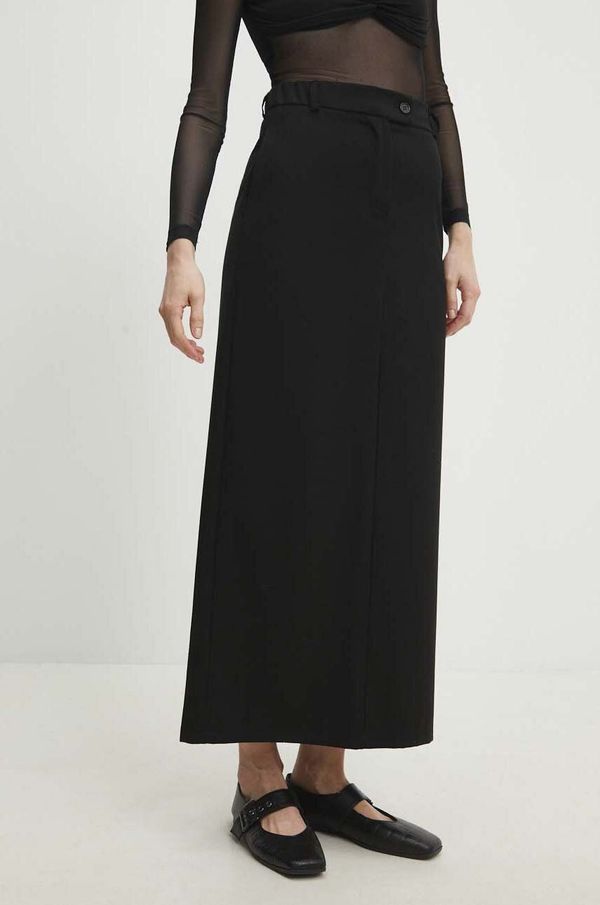Answear Lab Suknja Answear Lab boja: crna, maxi, širi se prema dolje
