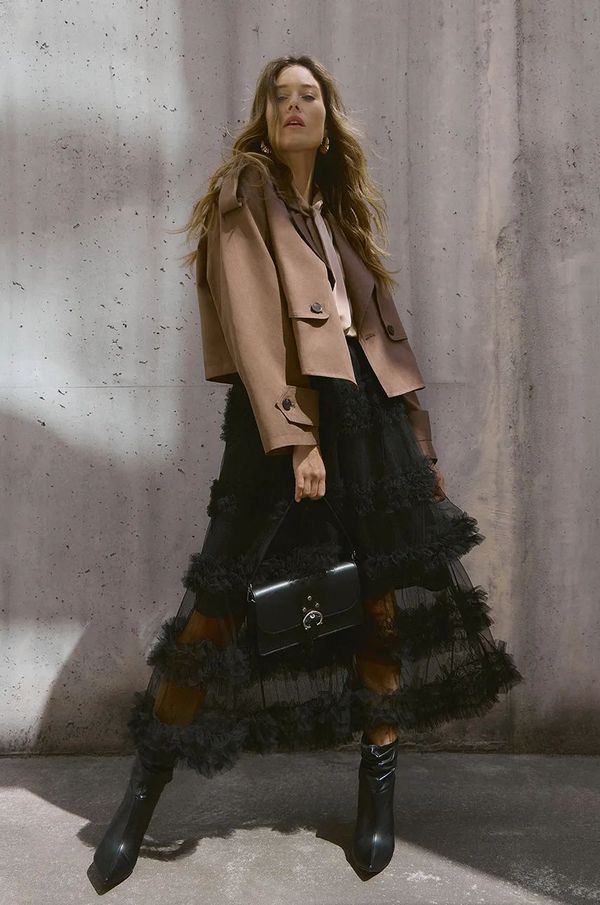 Answear Lab Suknja Answear Lab boja: crna, maxi, širi se prema dolje