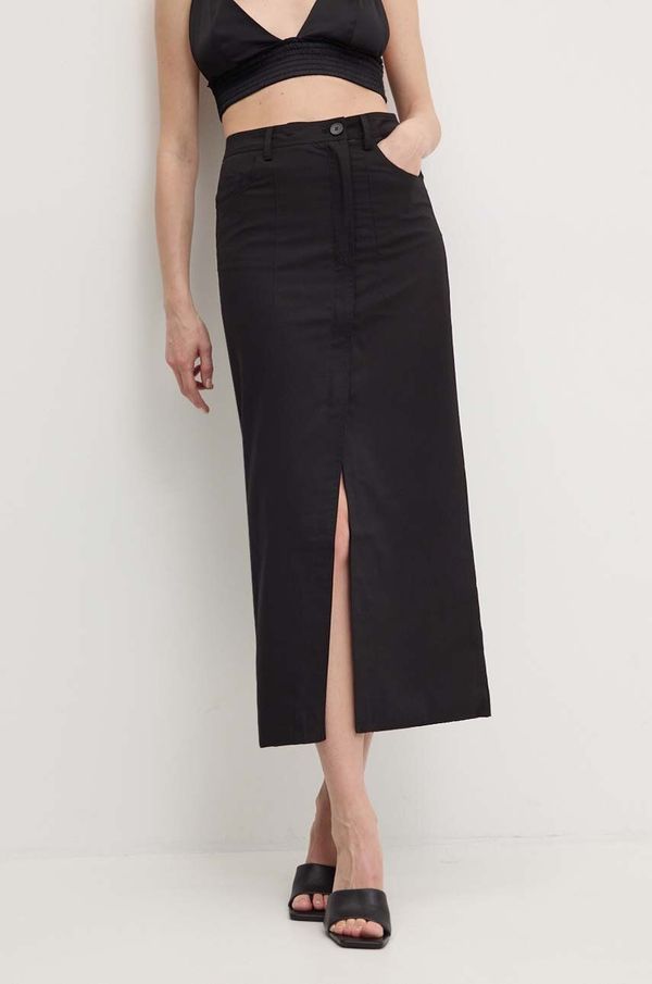 Answear Lab Suknja Answear Lab boja: crna, maxi, širi se prema dolje