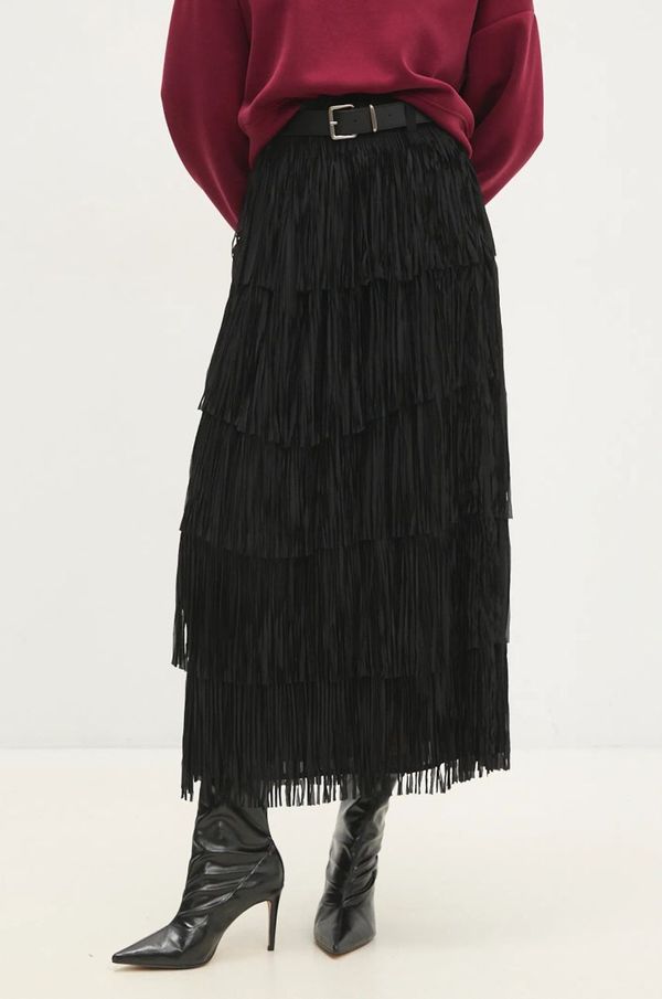 Answear Lab Suknja Answear Lab boja: crna, maxi, širi se prema dolje