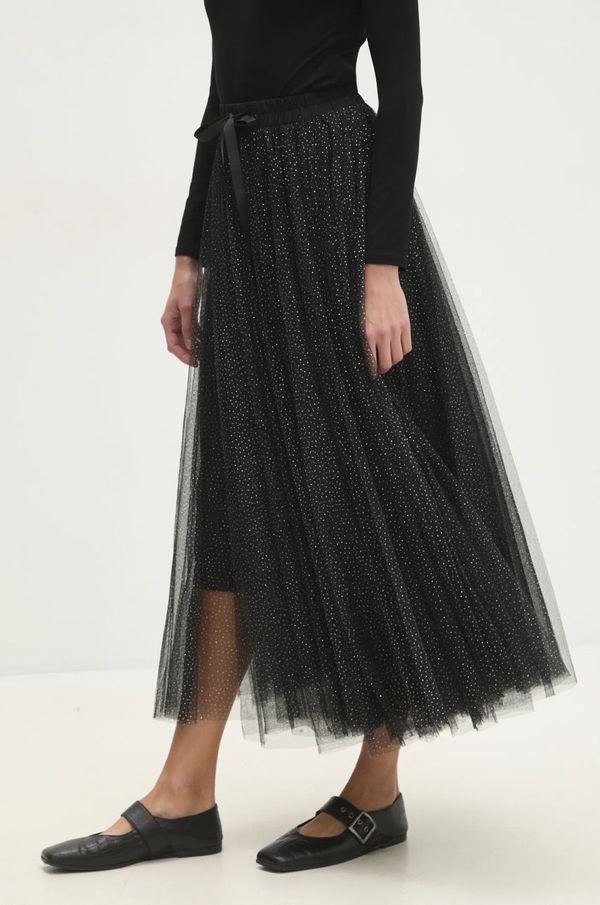 Answear Lab Suknja Answear Lab boja: crna, maxi, širi se prema dolje