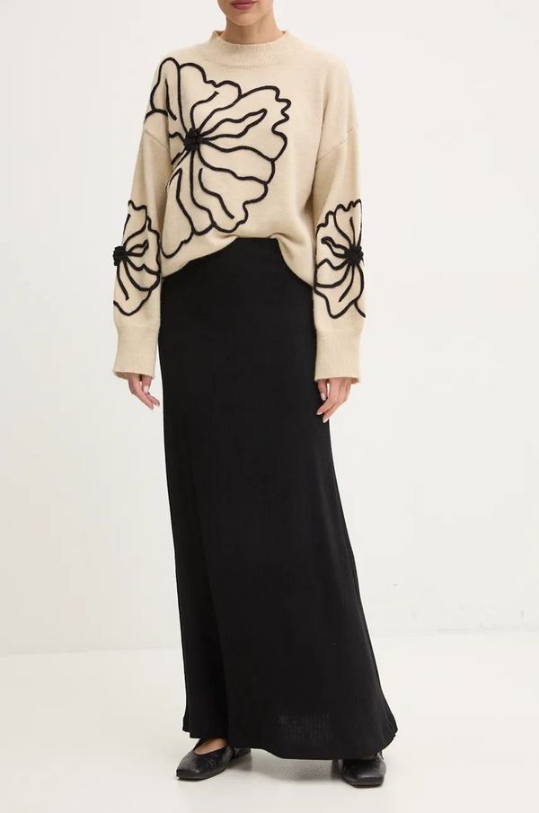 Answear Lab Suknja Answear Lab boja: crna, maxi, širi se prema dolje