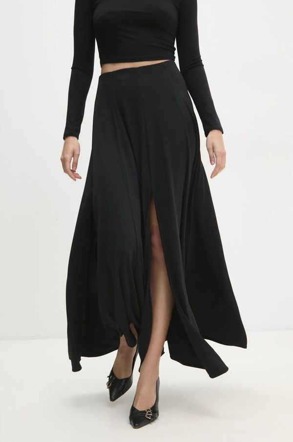 Answear Lab Suknja Answear Lab boja: crna, maxi, širi se prema dolje