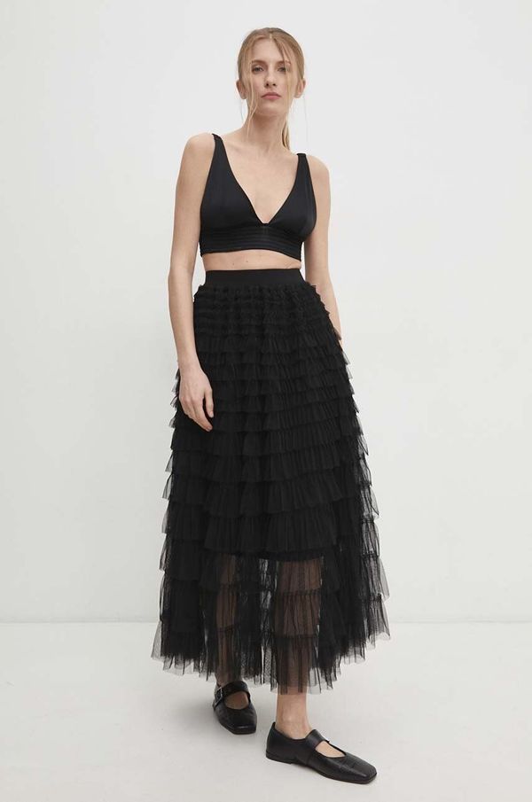 Answear Lab Suknja Answear Lab boja: crna, maxi, širi se prema dolje