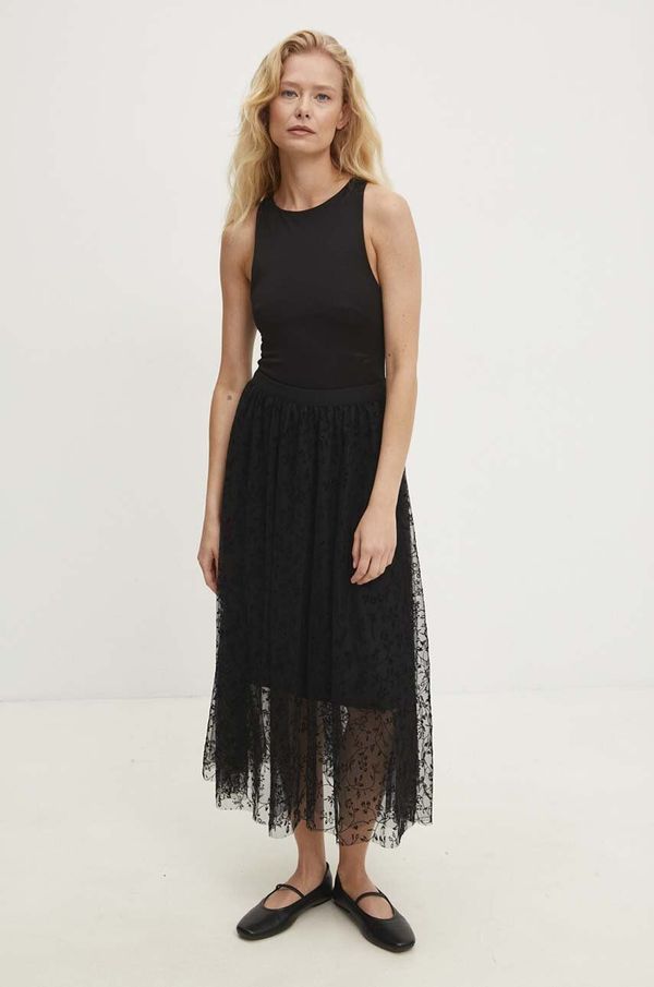 Answear Lab Suknja Answear Lab boja: crna, maxi, širi se prema dolje