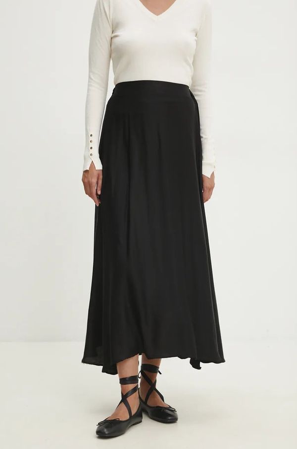 Answear Lab Suknja Answear Lab boja: crna, maxi, širi se prema dolje