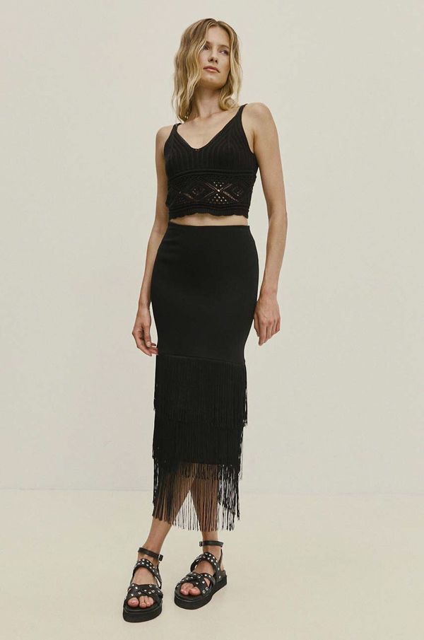 Answear Lab Suknja Answear Lab boja: crna, midi, pencil