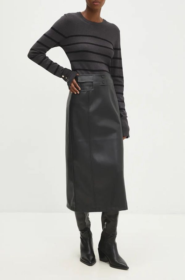 Answear Lab Suknja Answear Lab boja: crna, midi, ravna