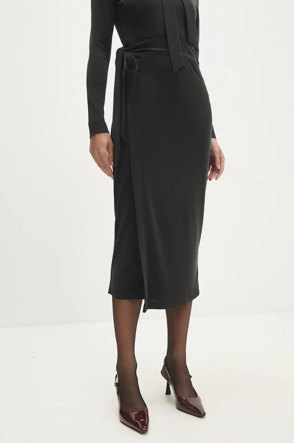 Answear Lab Suknja Answear Lab boja: crna, midi, ravna