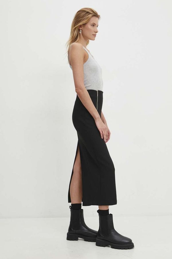 Answear Lab Suknja Answear Lab boja: crna, midi, ravna