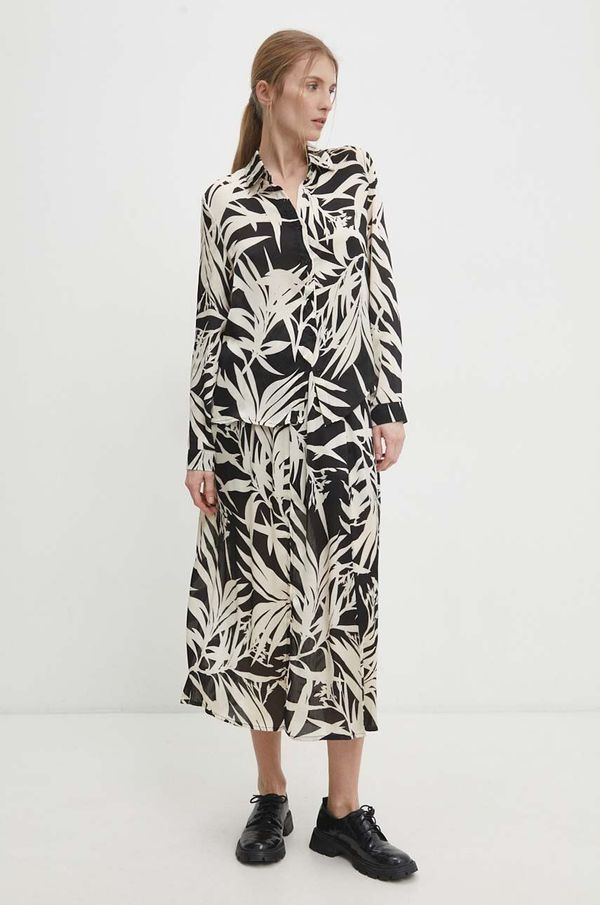 Answear Lab Suknja Answear Lab boja: crna, midi, širi se prema dolje