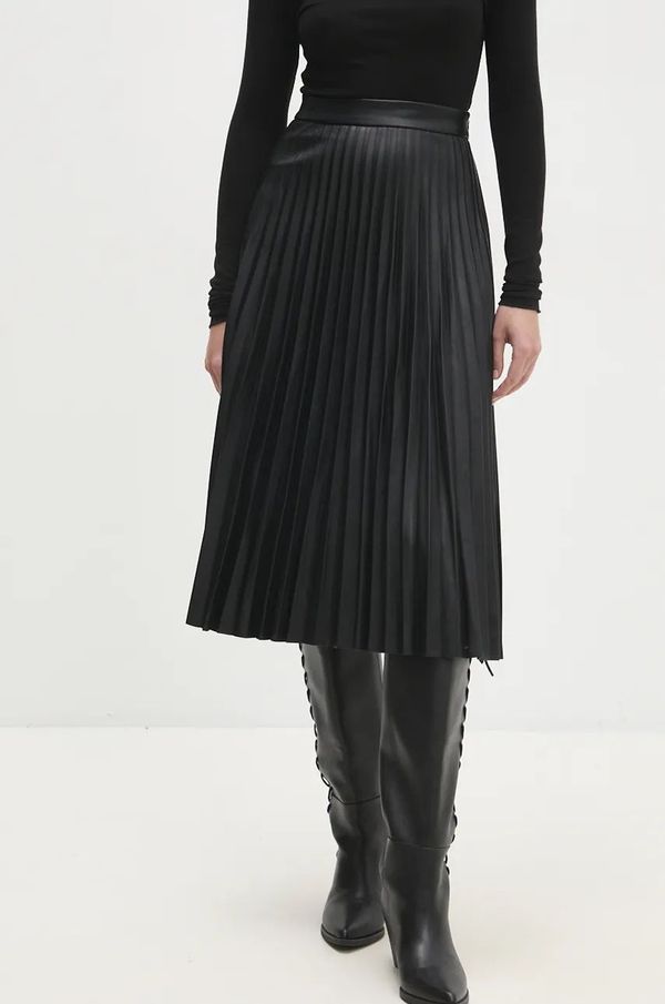 Answear Lab Suknja Answear Lab boja: crna, midi, širi se prema dolje