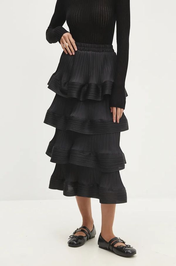 Answear Lab Suknja Answear Lab boja: crna, midi, širi se prema dolje