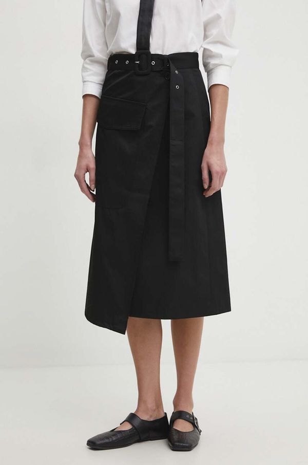 Answear Lab Suknja Answear Lab boja: crna, midi, širi se prema dolje