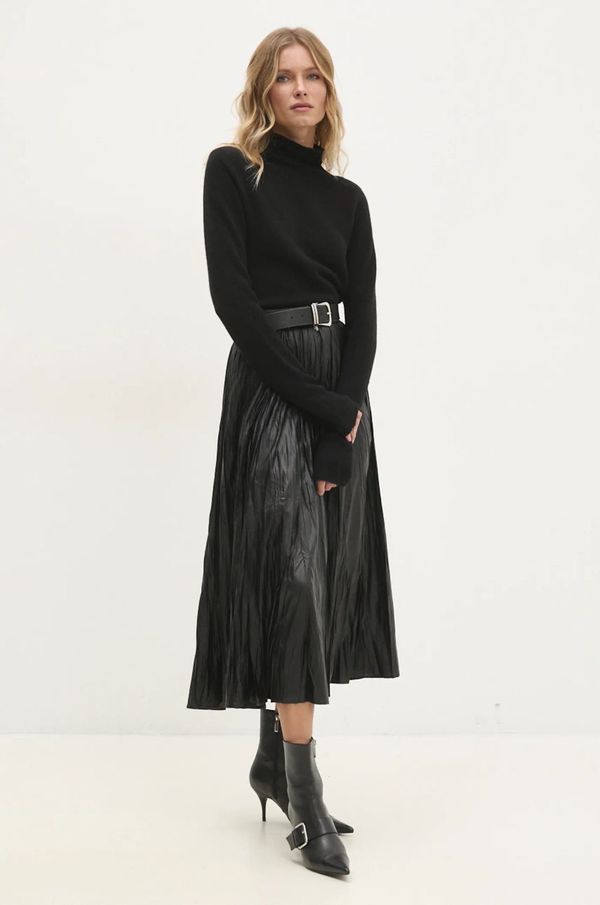 Answear Lab Suknja Answear Lab boja: crna, midi, širi se prema dolje