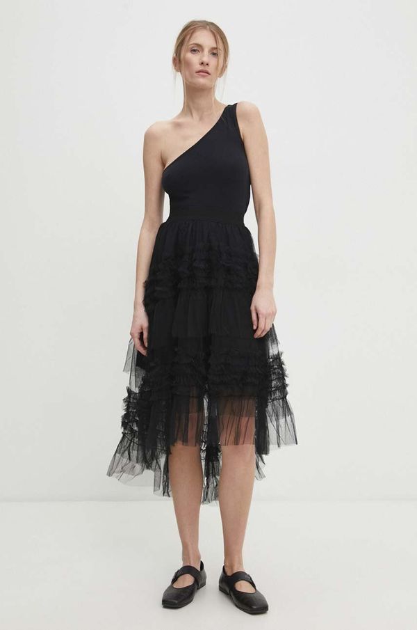 Answear Lab Suknja Answear Lab boja: crna, midi, širi se prema dolje