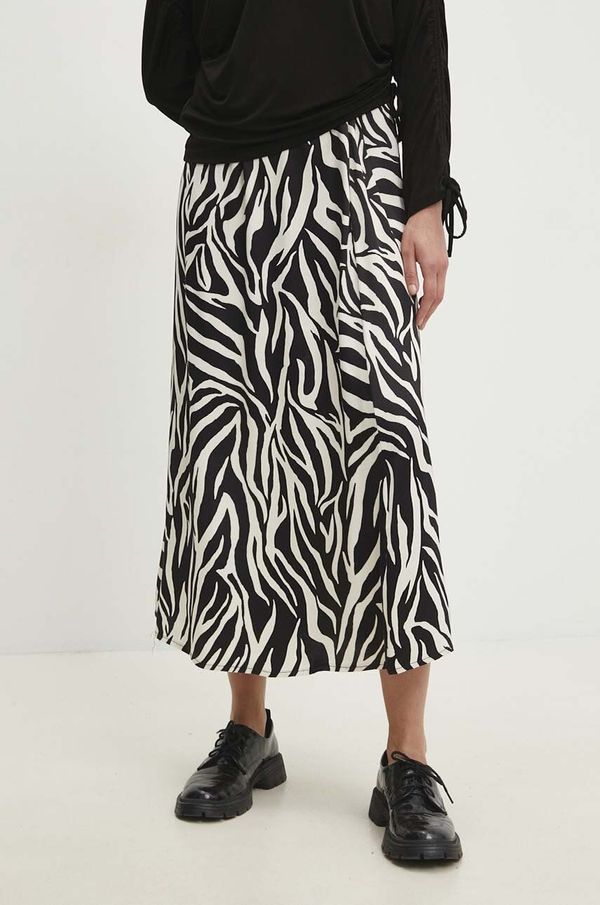 Answear Lab Suknja Answear Lab boja: crna, midi, širi se prema dolje