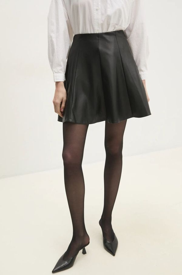 Answear Lab Suknja Answear Lab boja: crna, mini, širi se prema dolje