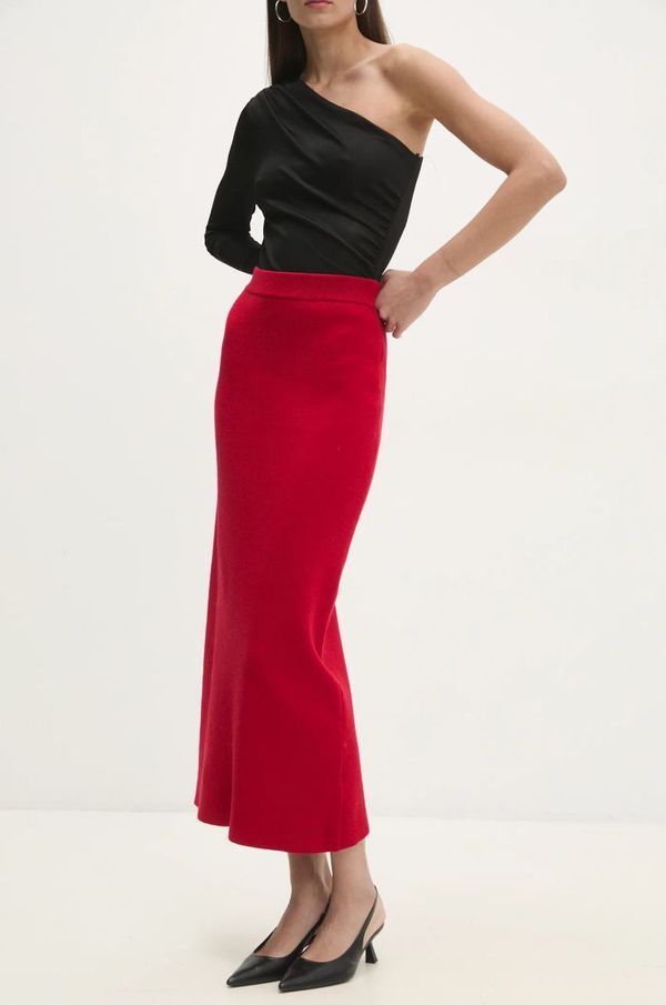 Answear Lab Suknja Answear Lab boja: crvena, maxi, ravna