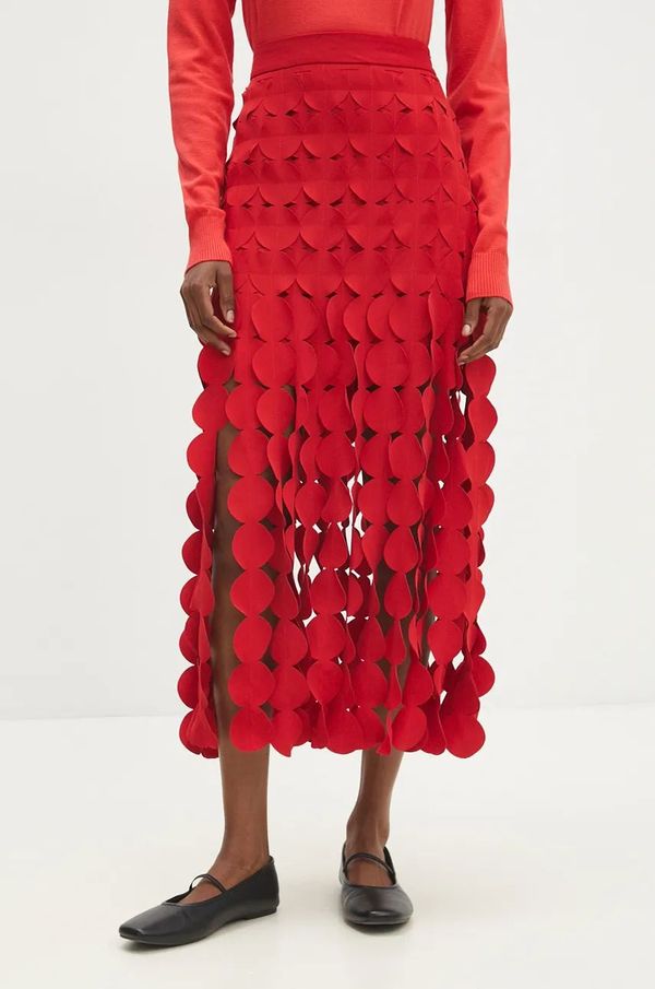 Answear Lab Suknja Answear Lab boja: crvena, maxi, ravna