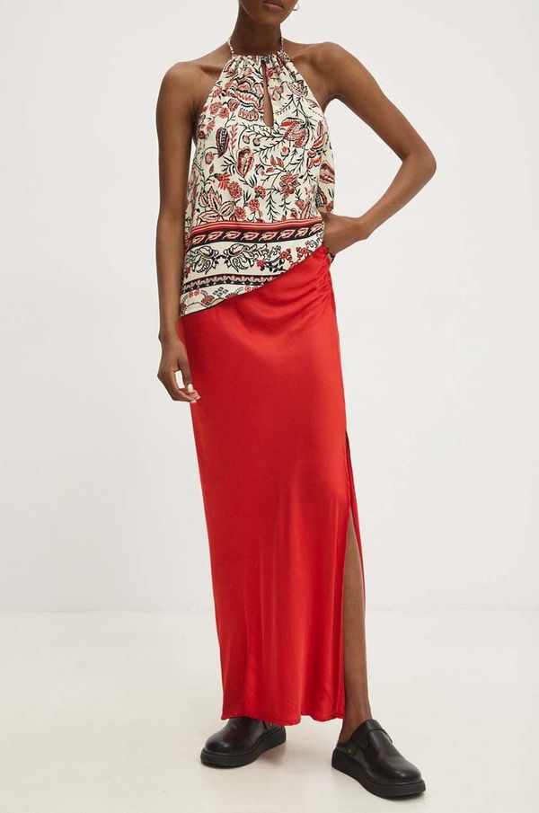 Answear Lab Suknja Answear Lab boja: crvena, maxi, ravna