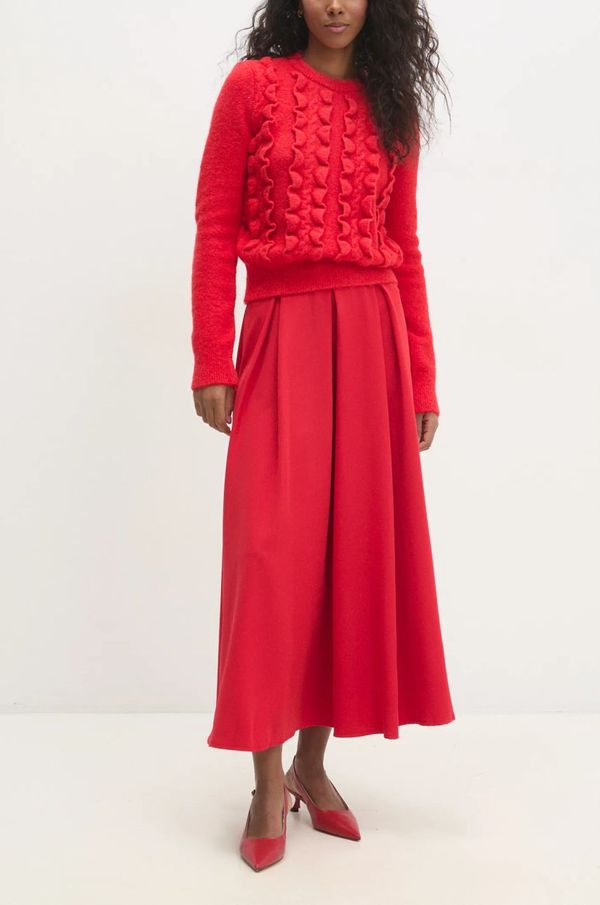 Answear Lab Suknja Answear Lab boja: crvena, maxi, širi se prema dolje