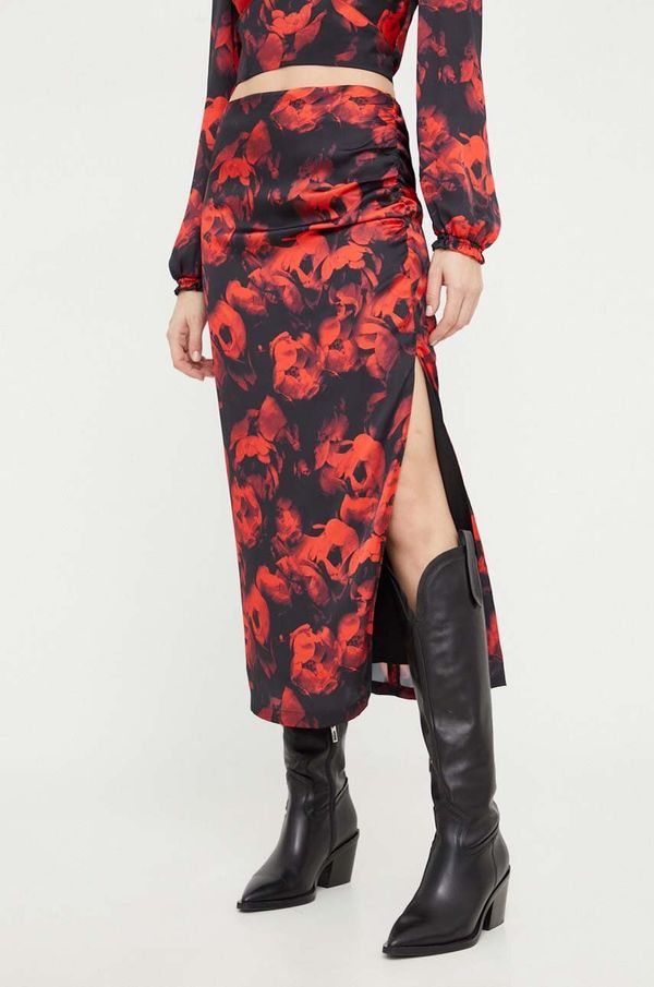 Answear Lab Suknja Answear Lab boja: crvena, midi, ravna