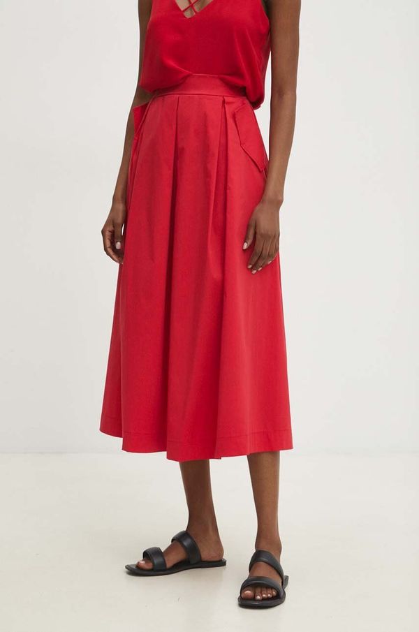 Answear Lab Suknja Answear Lab boja: crvena, midi, širi se prema dolje