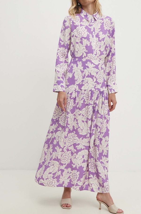 Answear Lab Suknja Answear Lab boja: ljubičasta, maxi, širi se prema dolje